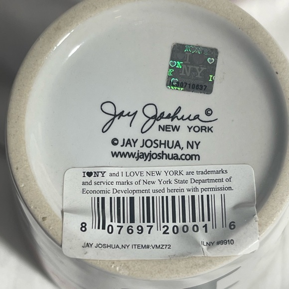 Jay Joshua I Love NY Ceramic Mug with Heart Pattern Design Inside NWT New York - Picture 5 of 5